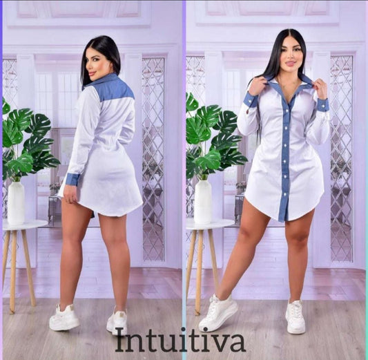 Pure Essence: White Poplin Mini Dress - INTUITIVA - Bellissima by Ari LLC.